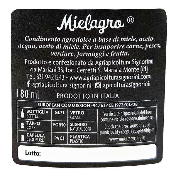 Mielagro - Glassa 180 ml formato PET - Etichetta