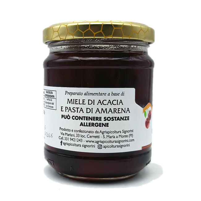 Miele Aromatizzato - Miele di Acacia e Pasta Cherry barattolo 250 gr