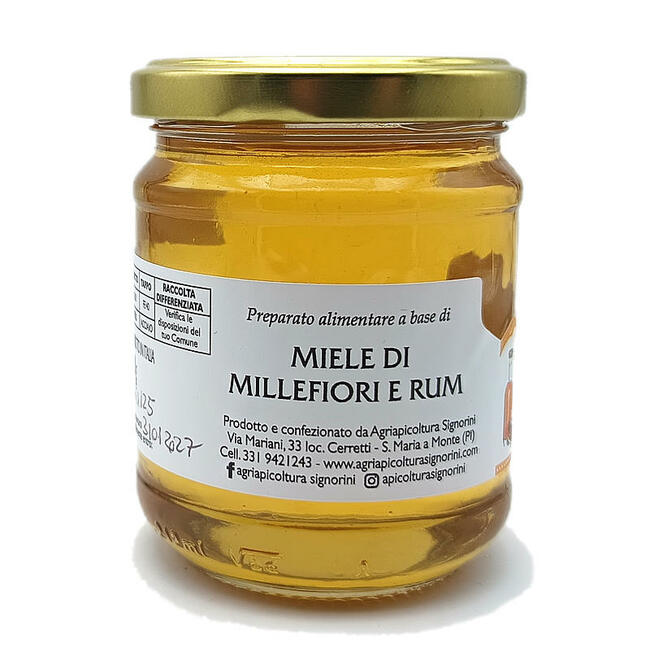 Miele Aromatizzato - Miele Millefiori e Rum
barattolo 250 gr