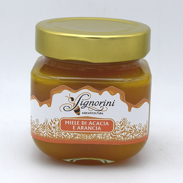 Miele di Acacia e Arancia - barattolo 250 gr - Miele Aromatizzato all'Arancia